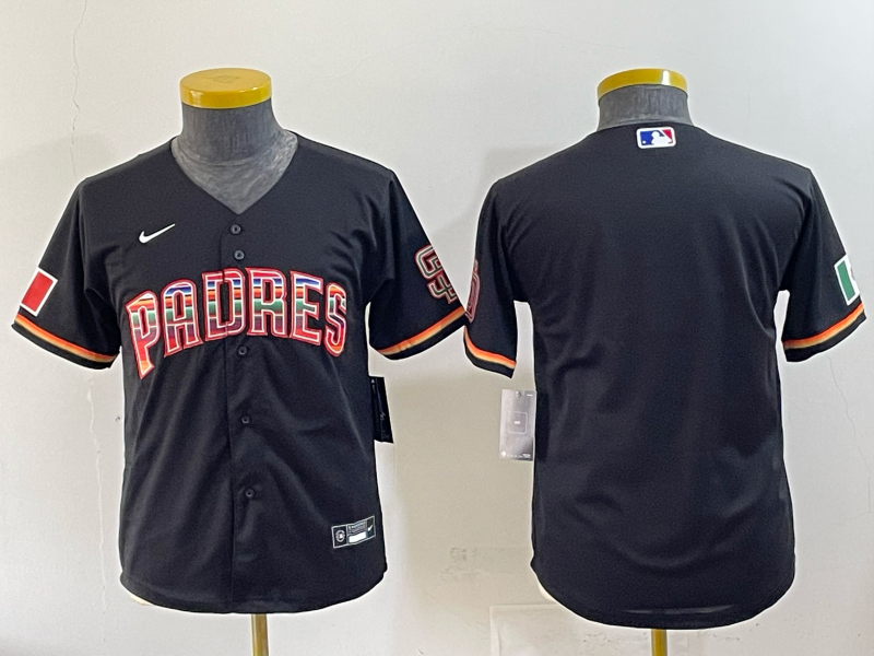 Youth San Diego Padres blank black Nike 2025 MLB Jersey 005